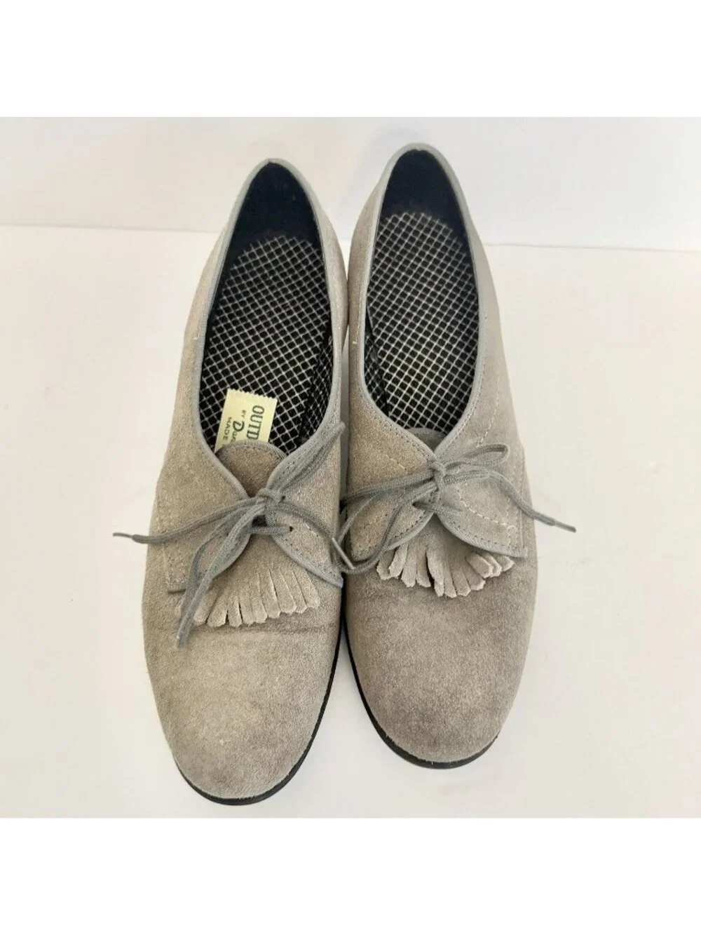 Vintage Outdoorables by Daniel Green Gray Suede Oxford Tassel Heels Academia 8